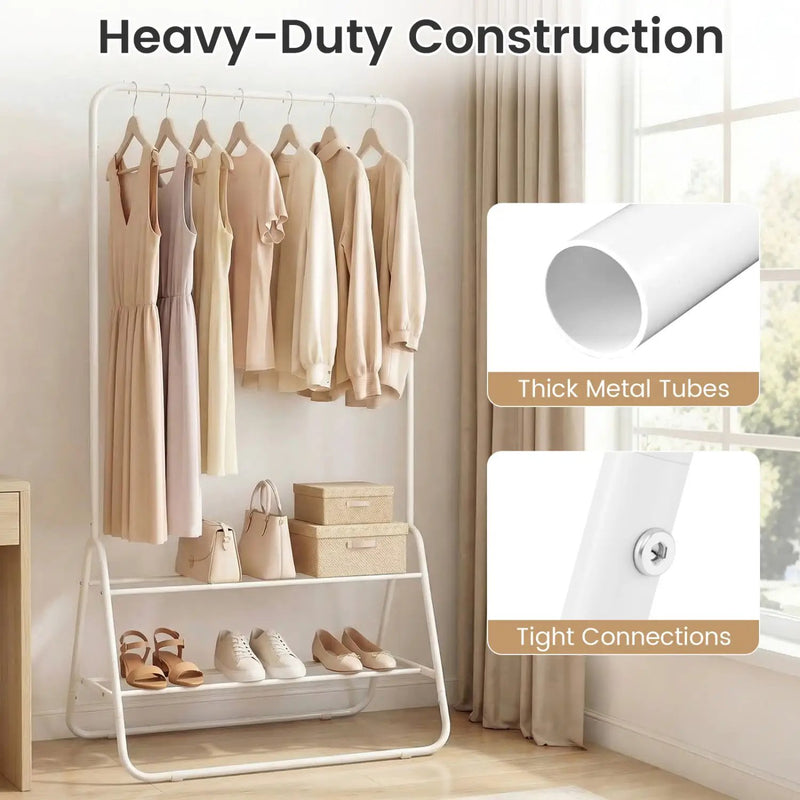 Heavy Duty Clothes Rack with Hanging Rod and Storage Shelves by DirectDeals