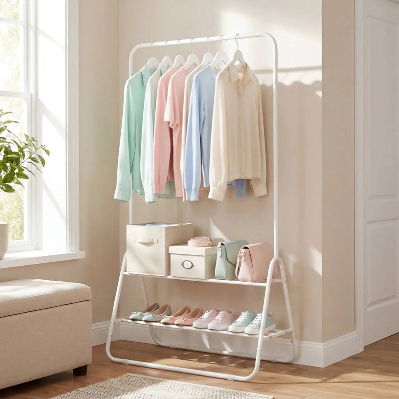 Heavy Duty Clothes Rack with Hanging Rod and Storage Shelves by DirectDeals