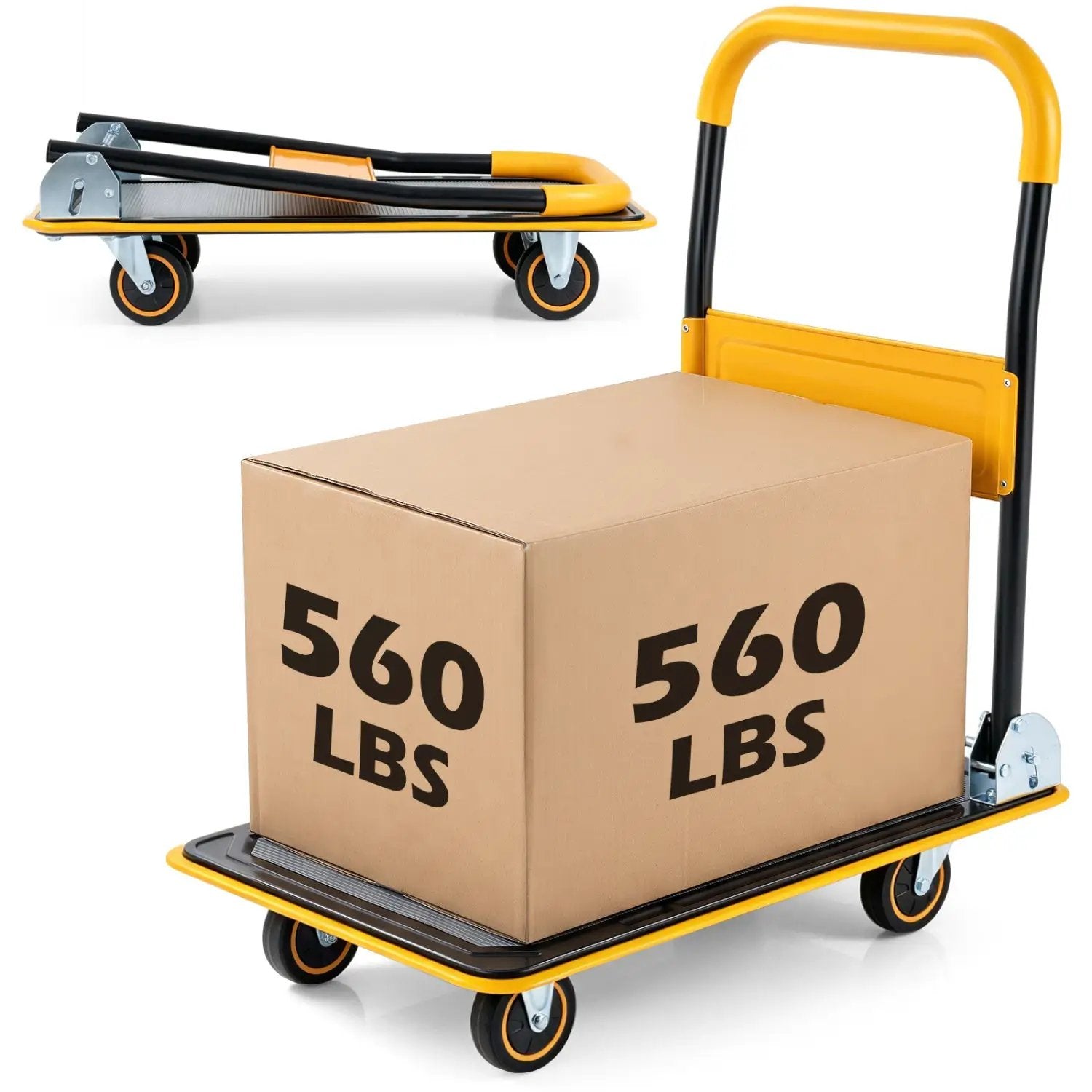 Foldable Push Cart Dolly with 560 lbs Capacity by DirectDeals
