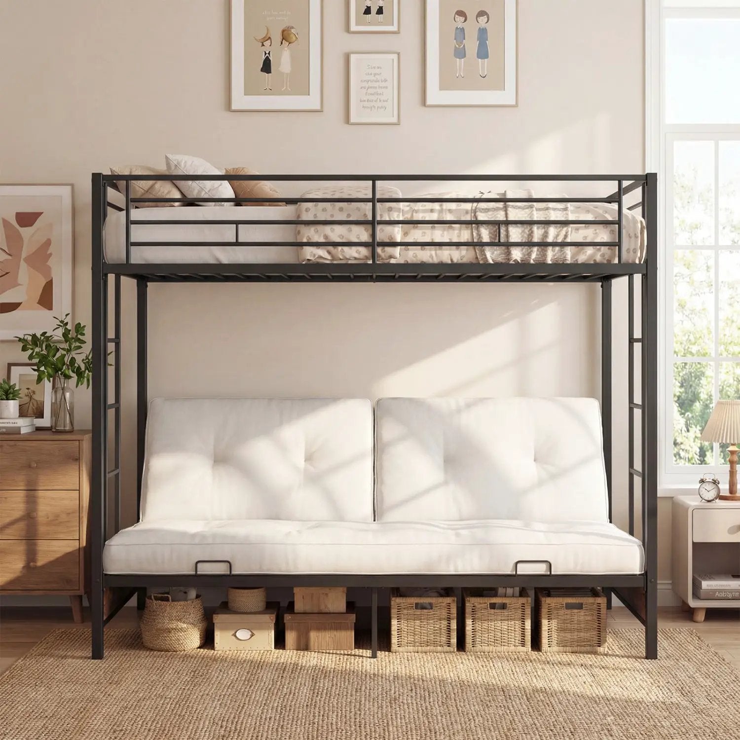 Heavy Duty Metal Bunk Bed Frame with Headboard and Footboard by DirectDeals