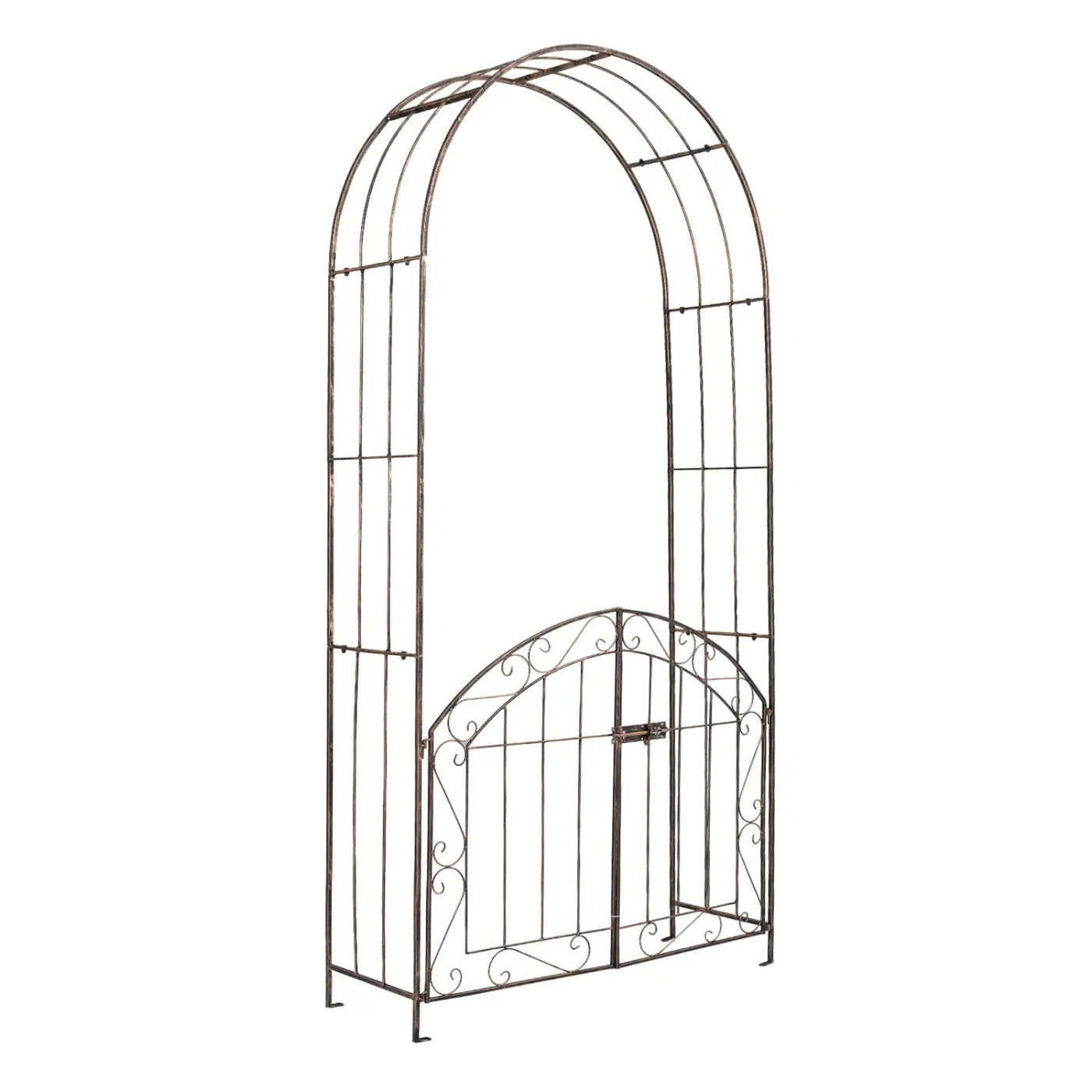 Metal Garden Arch with Gate and Safety Latch - 79" H by DirectDeals