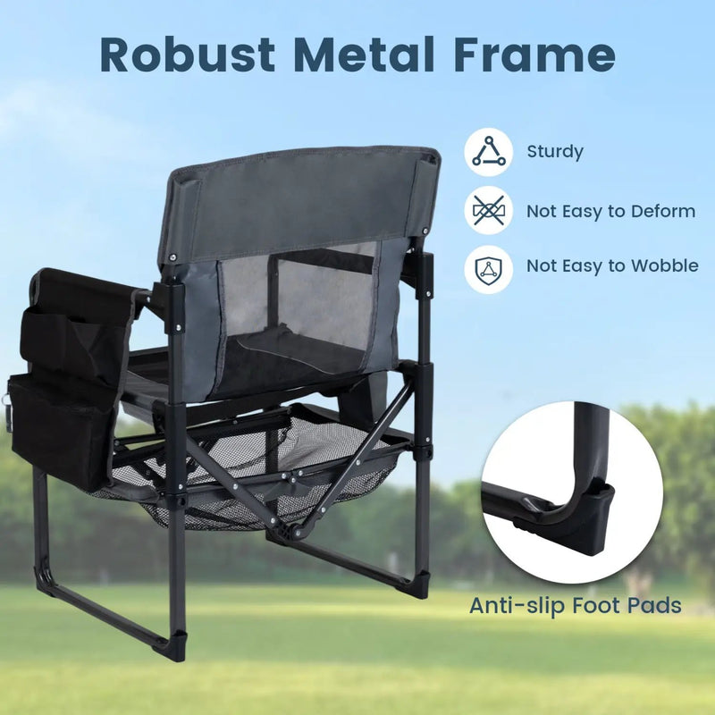 Camping Chair Heavy Duty with Cup Holder and Bottle Opener by DirectDeals