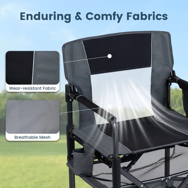 Camping Chair Heavy Duty with Cup Holder and Storage by DirectDeals