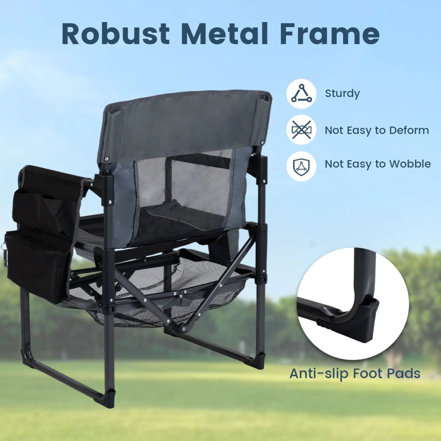 Camping Chair Heavy Duty with Cup Holder and Storage by DirectDeals