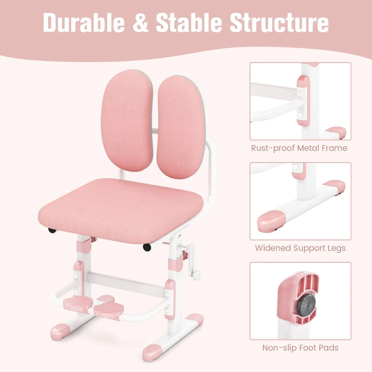 Ergonomic Height-adjustable Kids Study Chair with Double Back Support by DirectDeals