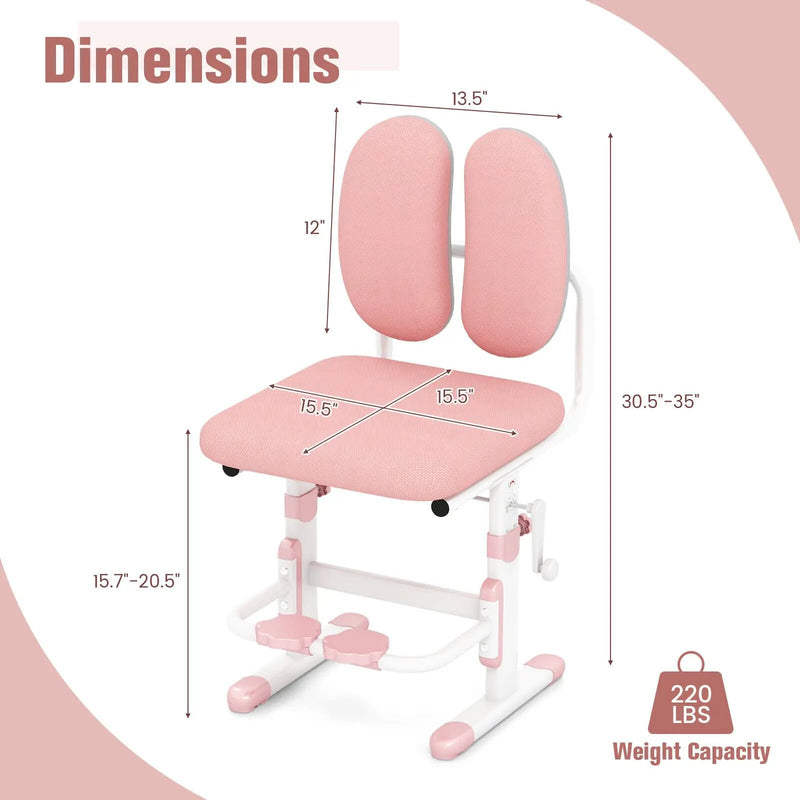 Ergonomic Height-adjustable Kids Study Chair with Double Back Support by DirectDeals