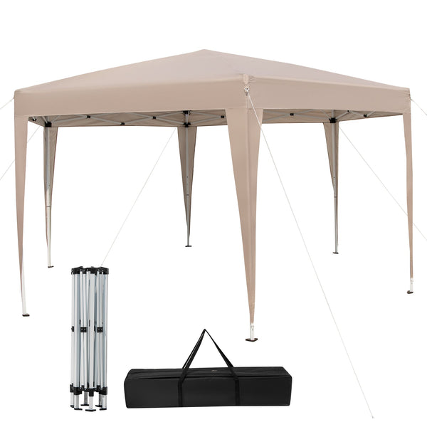13 x 11.5 FT Hexagonal Pop-Up Height Adjustable Canopy Tent with Dressed Legs-Khaki, photo 2 of 8
