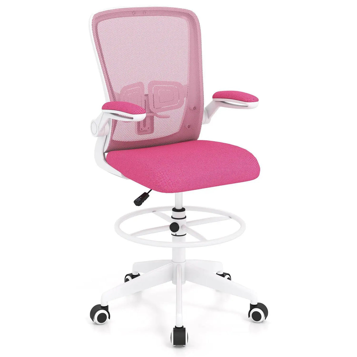 Height Adjustable Drafting Chair with Flip Up Arms by DirectDeals
