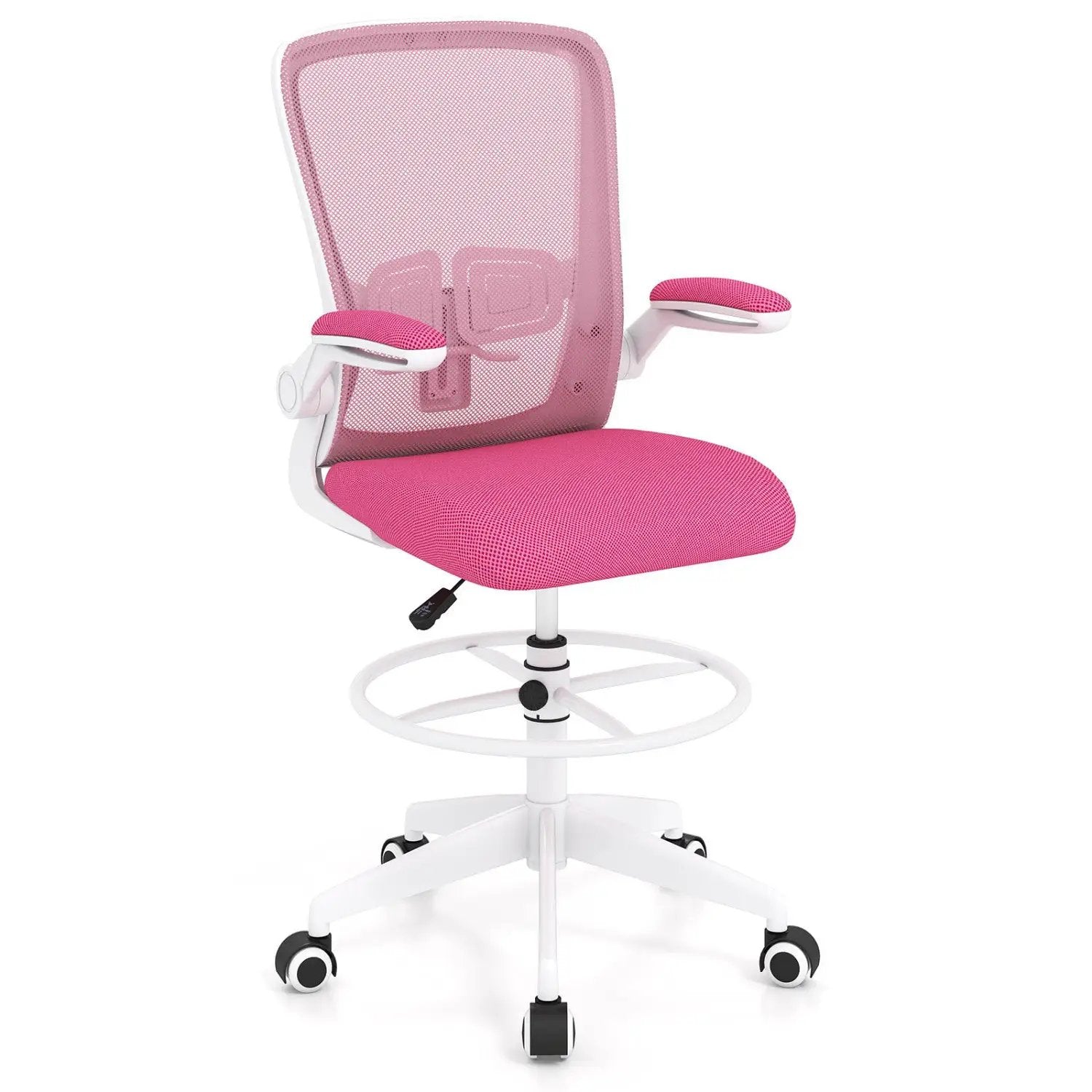 Height Adjustable Drafting Chair with Flip Up Arms by DirectDeals
