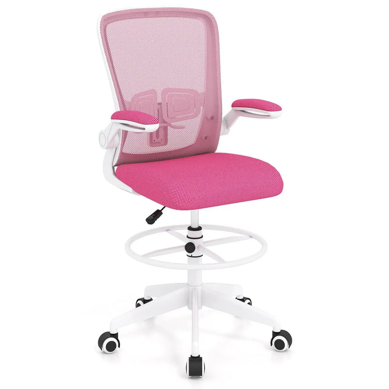 Height Adjustable Drafting Chair with Flip Up Arms by DirectDeals