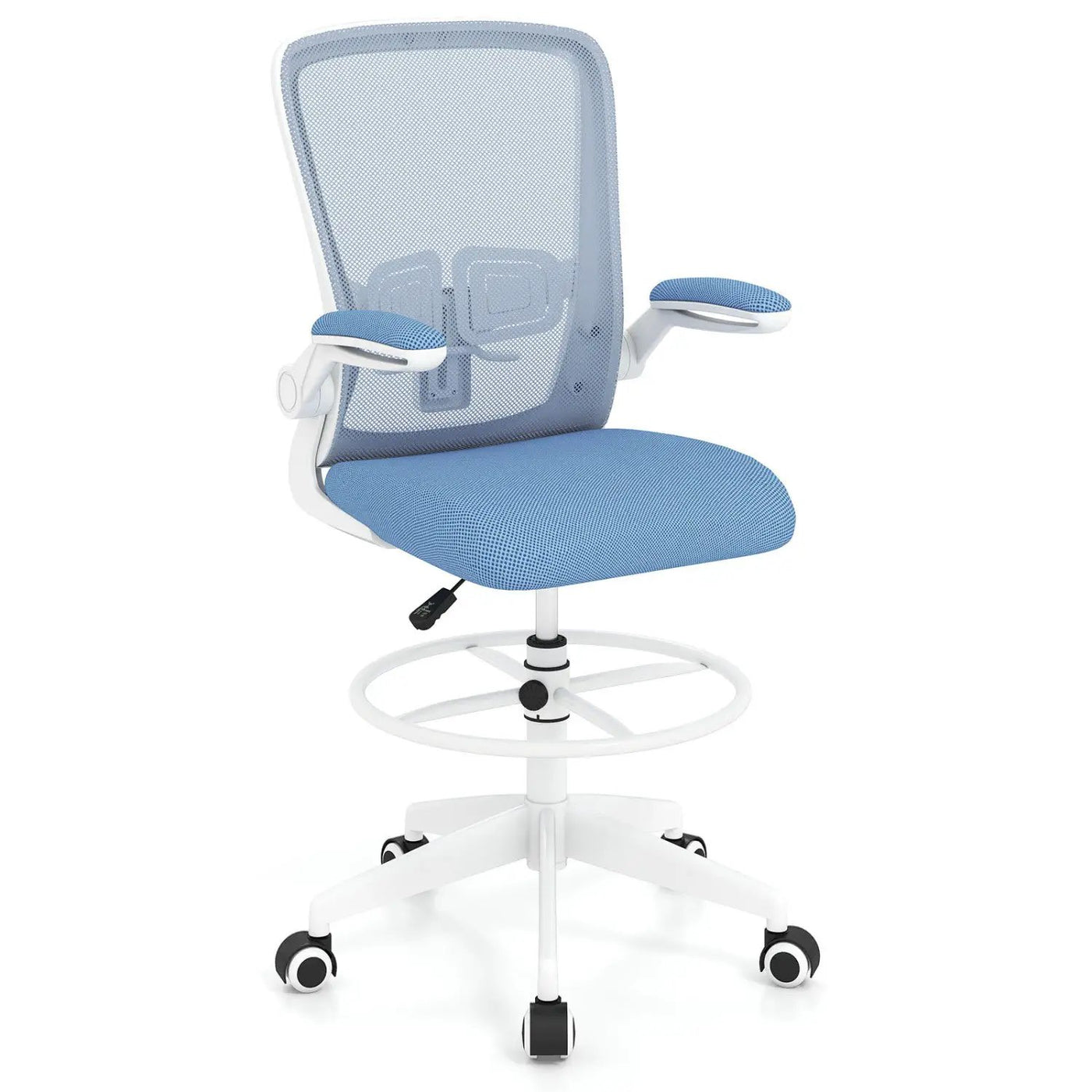 Height Adjustable Drafting Chair with Flip Up Arms by DirectDeals