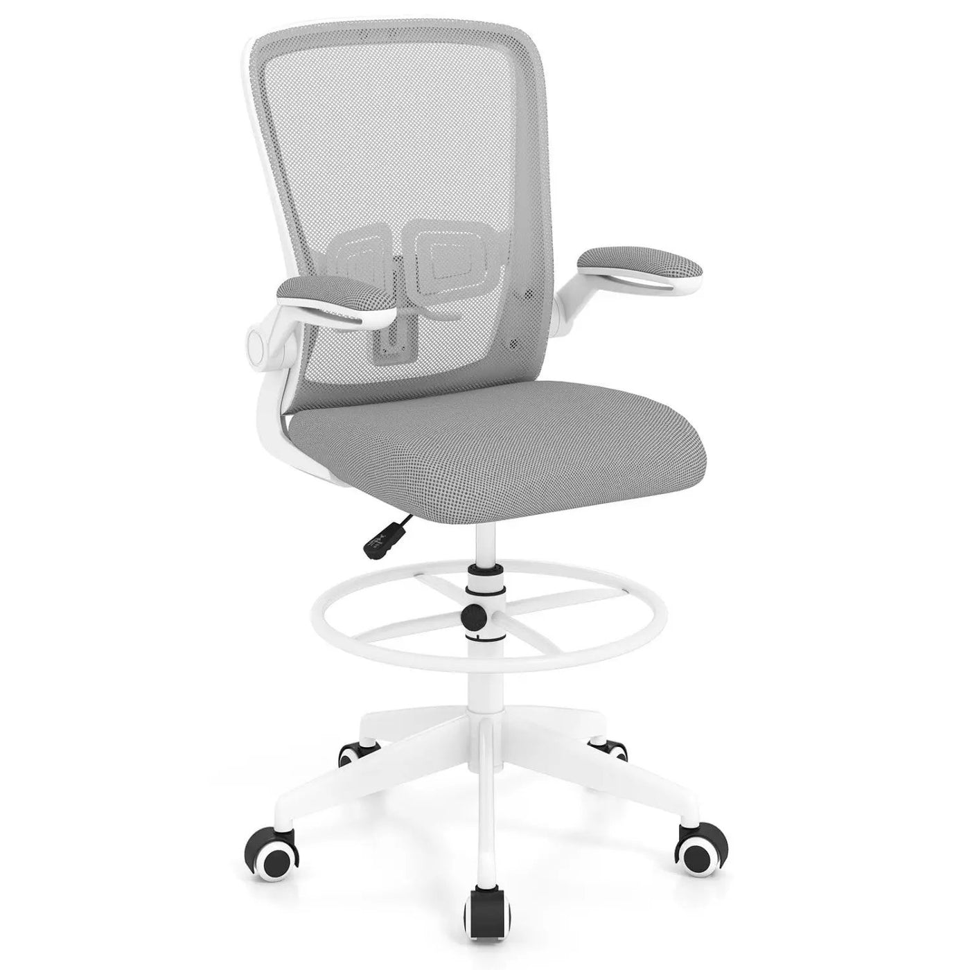 Height Adjustable Drafting Chair with Flip Up Arms by DirectDeals