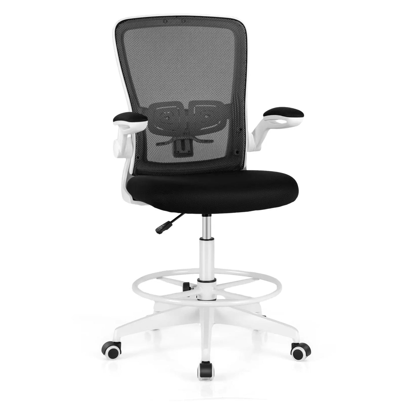 Height Adjustable Drafting Chair with Flip Up Arms by DirectDeals