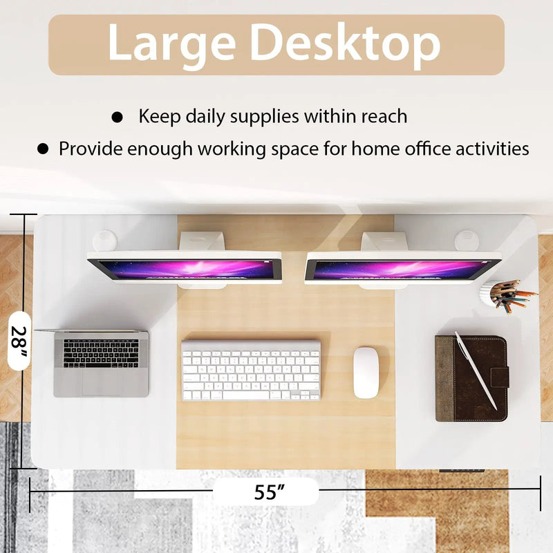 Height Adjustable Electric Standing Desk with USB Charging Port by DirectDeals