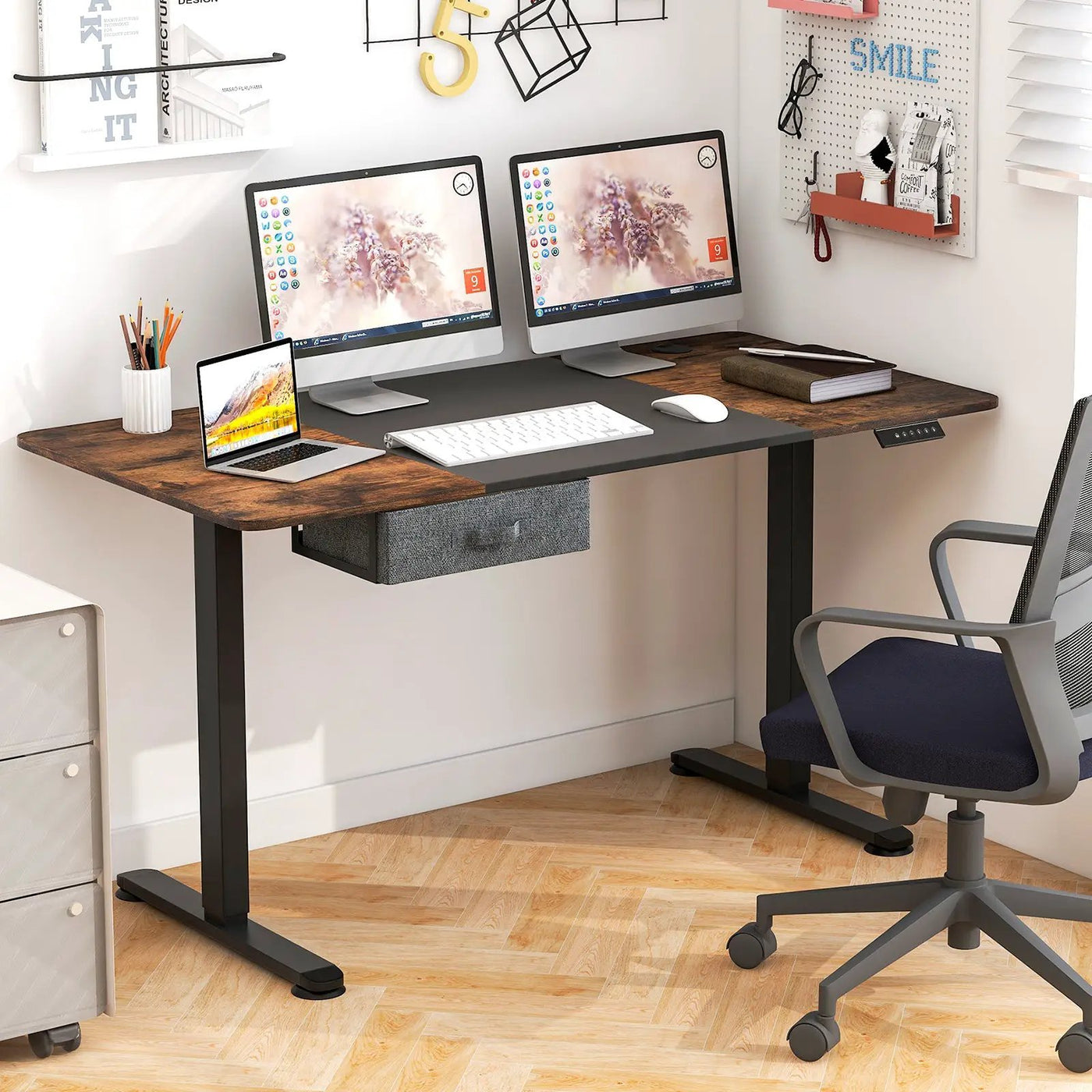 Height Adjustable Electric Standing Desk with USB Charging Port by DirectDeals