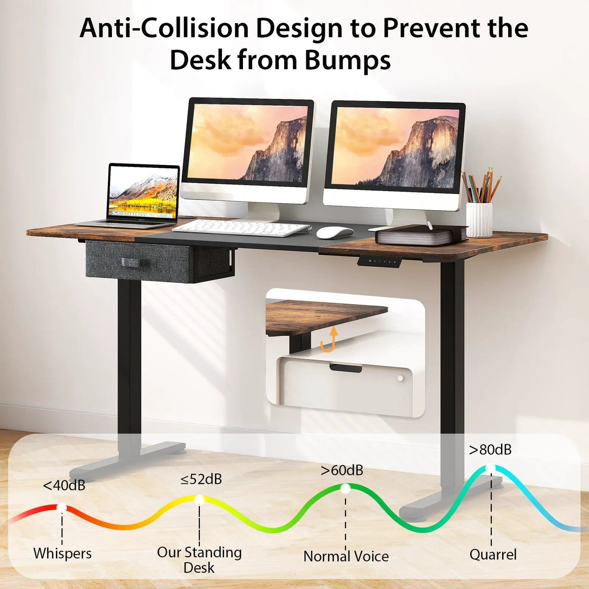 Height Adjustable Electric Standing Desk with USB Charging Port by DirectDeals