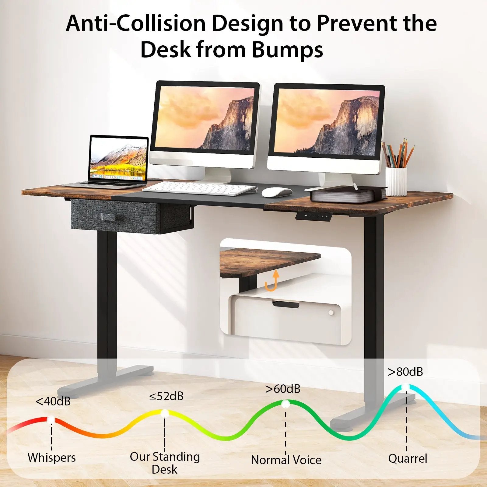 Height Adjustable Electric Standing Desk with USB Charging Port by DirectDeals