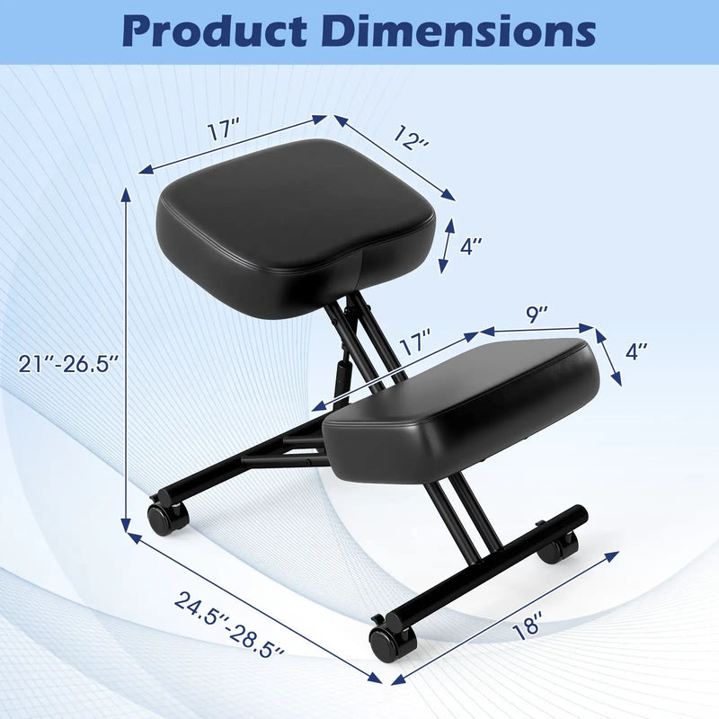 Height Adjustable Kneeling Chair Posture Correction Stool by DirectDeals