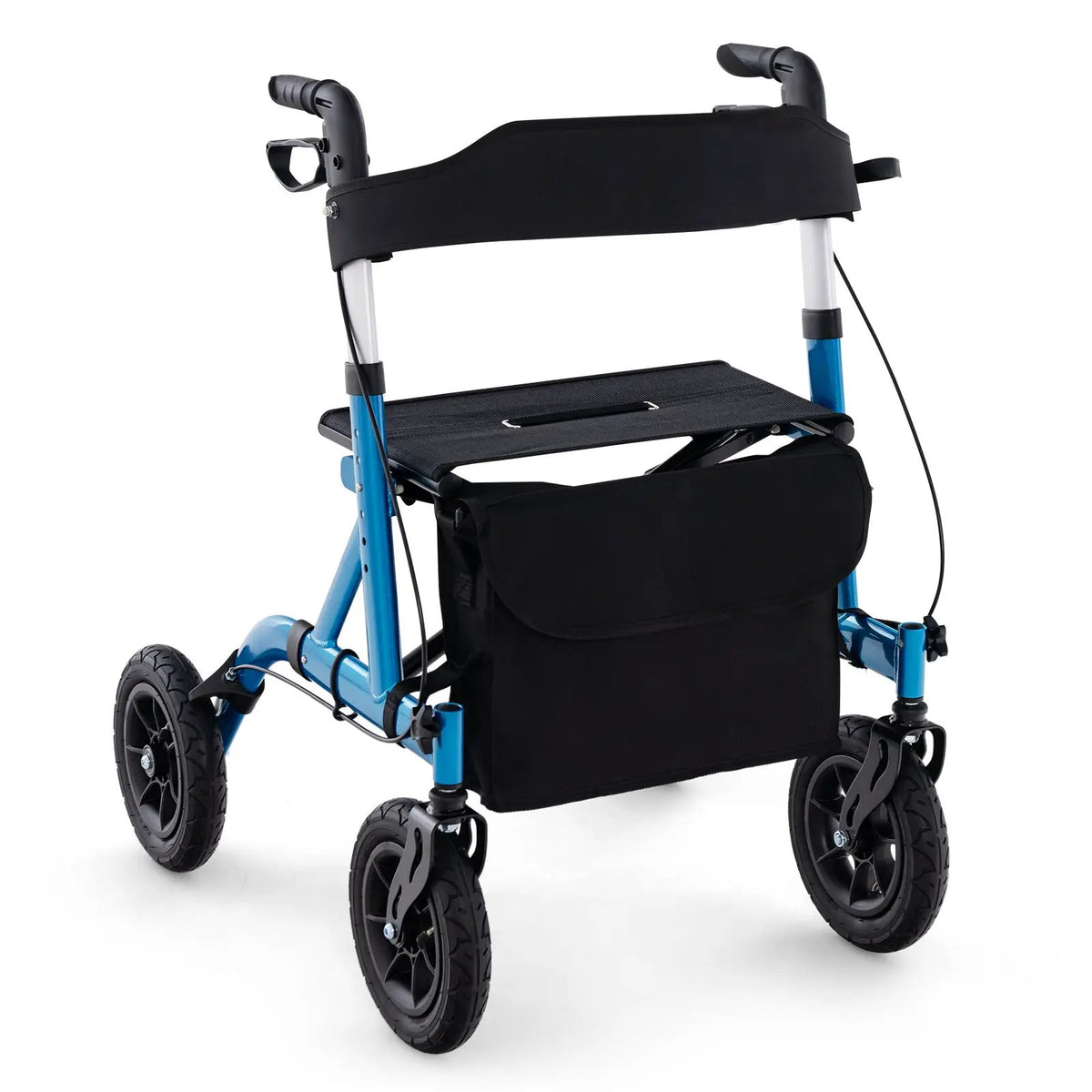 Height Adjustable Rollator Walker Foldable Rolling Walker with Seat for Seniors by DirectDeals