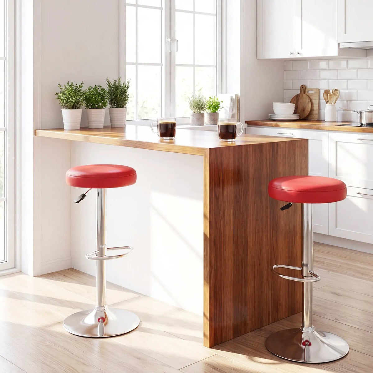 Adjustable Swivel Bar Stool with Footrest, 400 lbs Capacity by DirectDeals