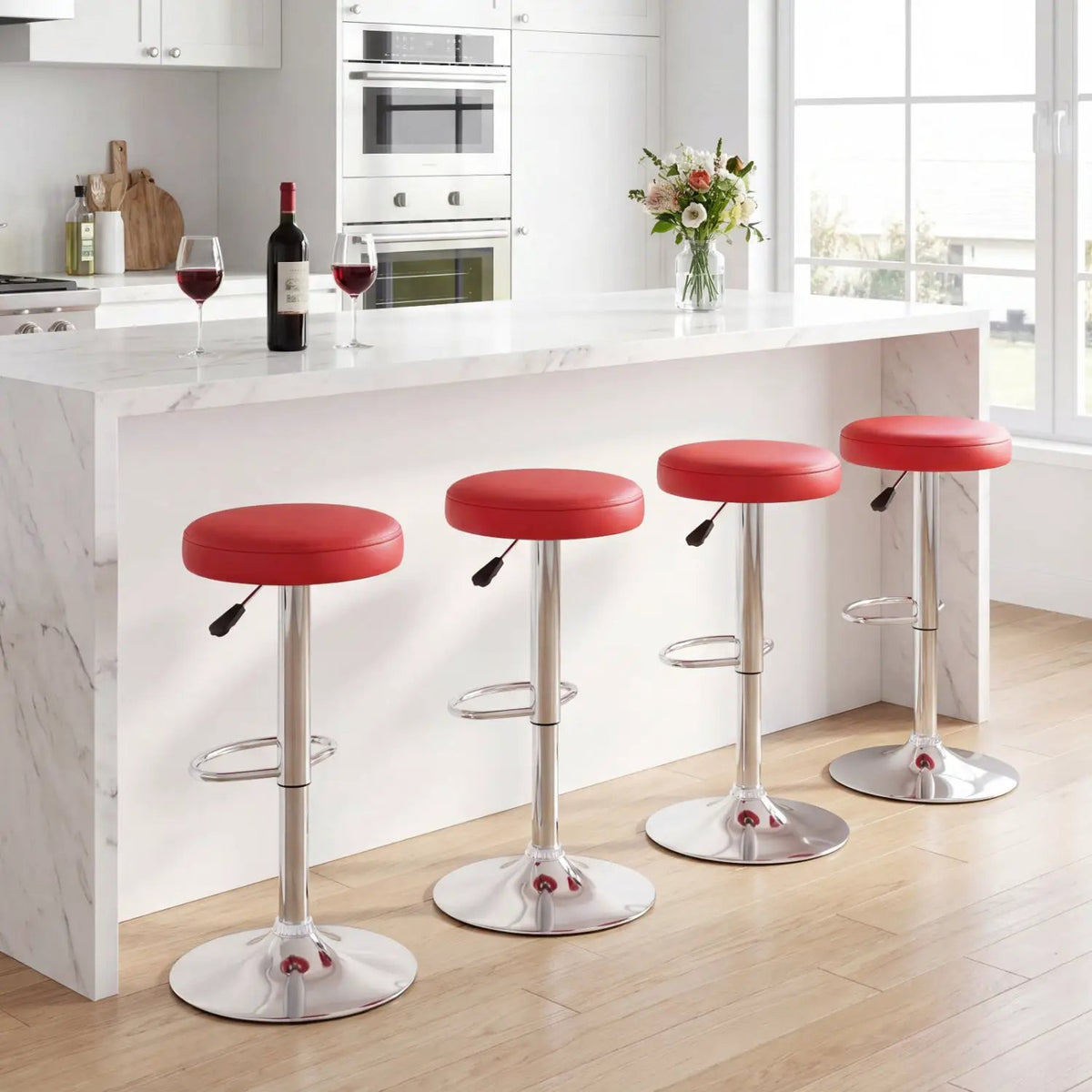 Adjustable Swivel Bar Stool with Footrest, 400 lbs Capacity by DirectDeals