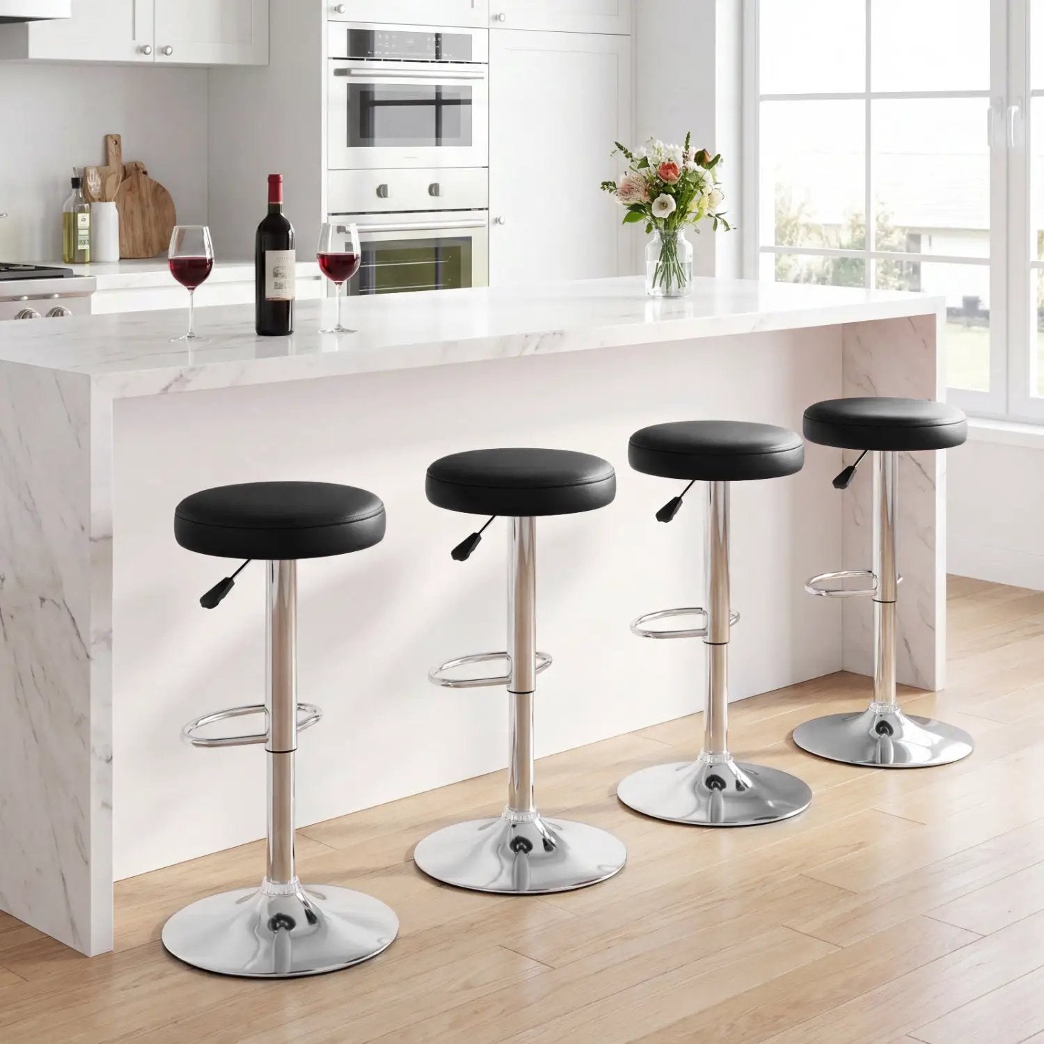 Adjustable Swivel Bar Stool with Footrest, 400 lbs Capacity by DirectDeals