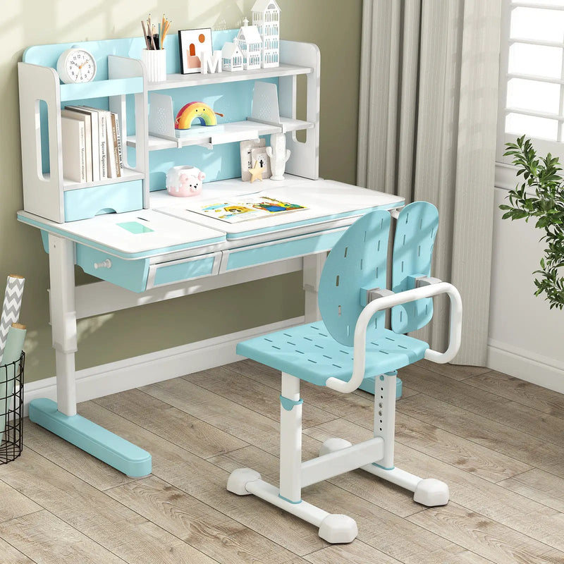 Height-adjustable Kid's Study Chair with Double Back Support and Breathable Seat for 3+ Years Old by DirectDeals