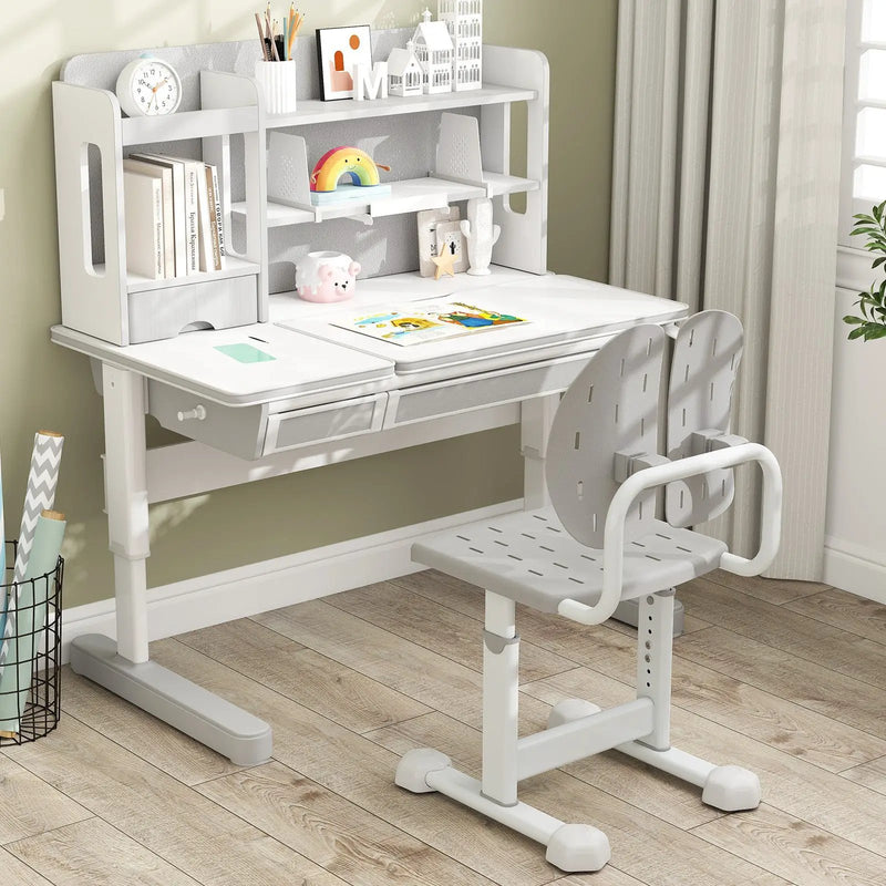 Height-adjustable Kid's Study Chair with Double Back Support and Breathable Seat for 3+ Years Old by DirectDeals