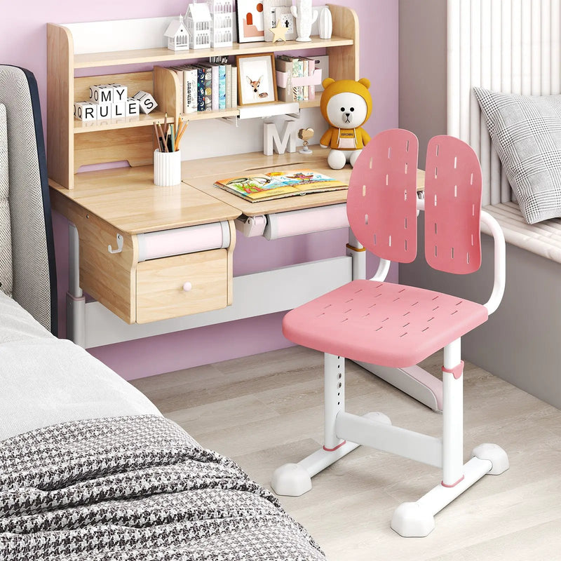 Height-adjustable Kid's Study Chair with Double Back Support and Breathable Seat for 3+ Years Old by DirectDeals