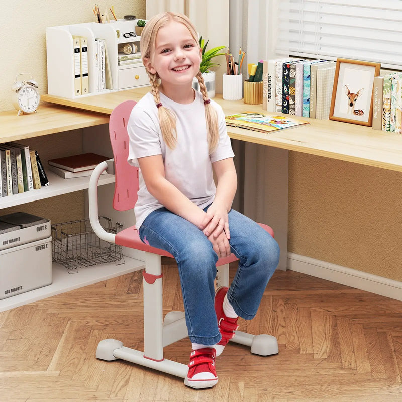 Height-adjustable Kid's Study Chair with Double Back Support and Breathable Seat for 3+ Years Old by DirectDeals