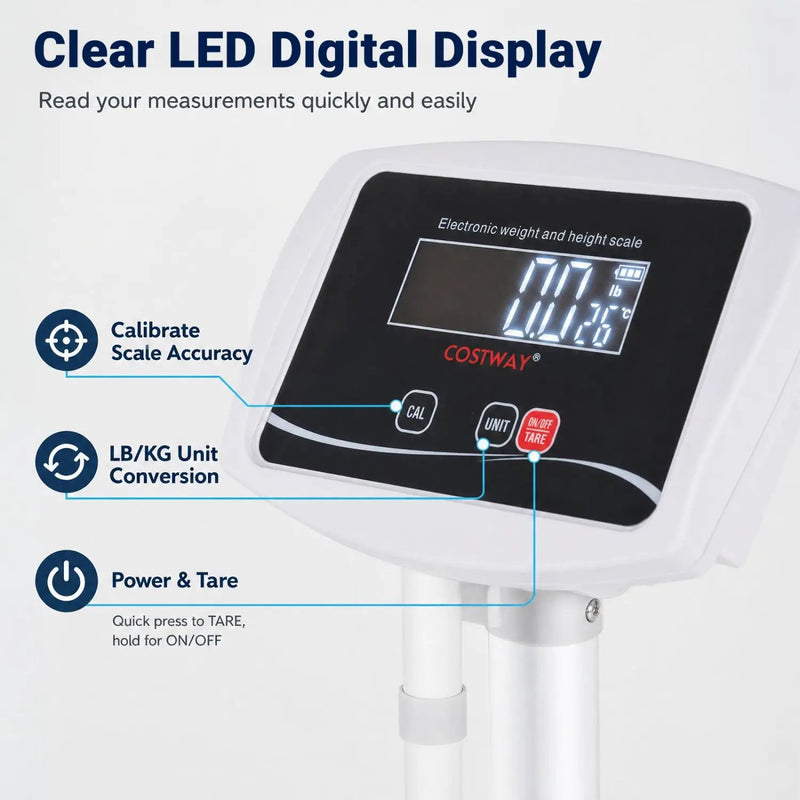 Digital Height and Weight Scale with LED Display 400 lbs by DirectDeals