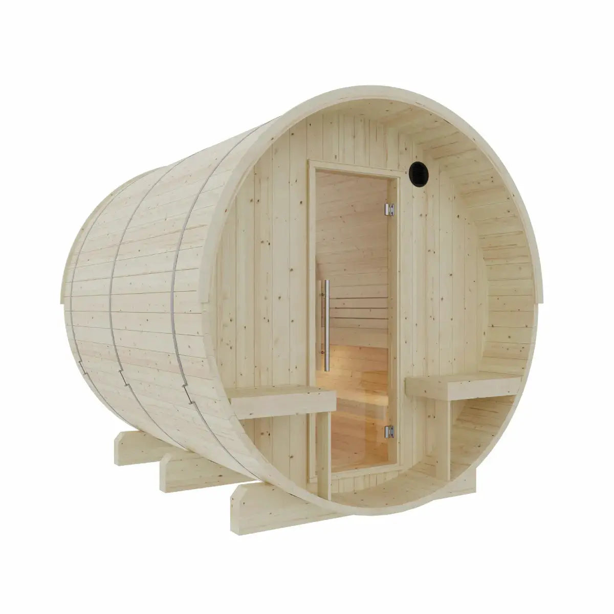 Helsinki Finnish Barrel Sauna with Terrace and WiFi Heater - Finnish Sauna Builders by Finnish Sauna Builders