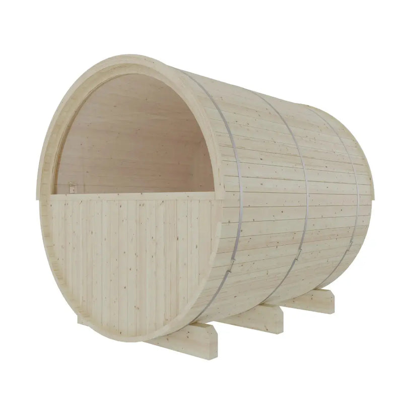 Helsinki Finnish Barrel Sauna with Terrace and WiFi Heater - Finnish Sauna Builders by Finnish Sauna Builders