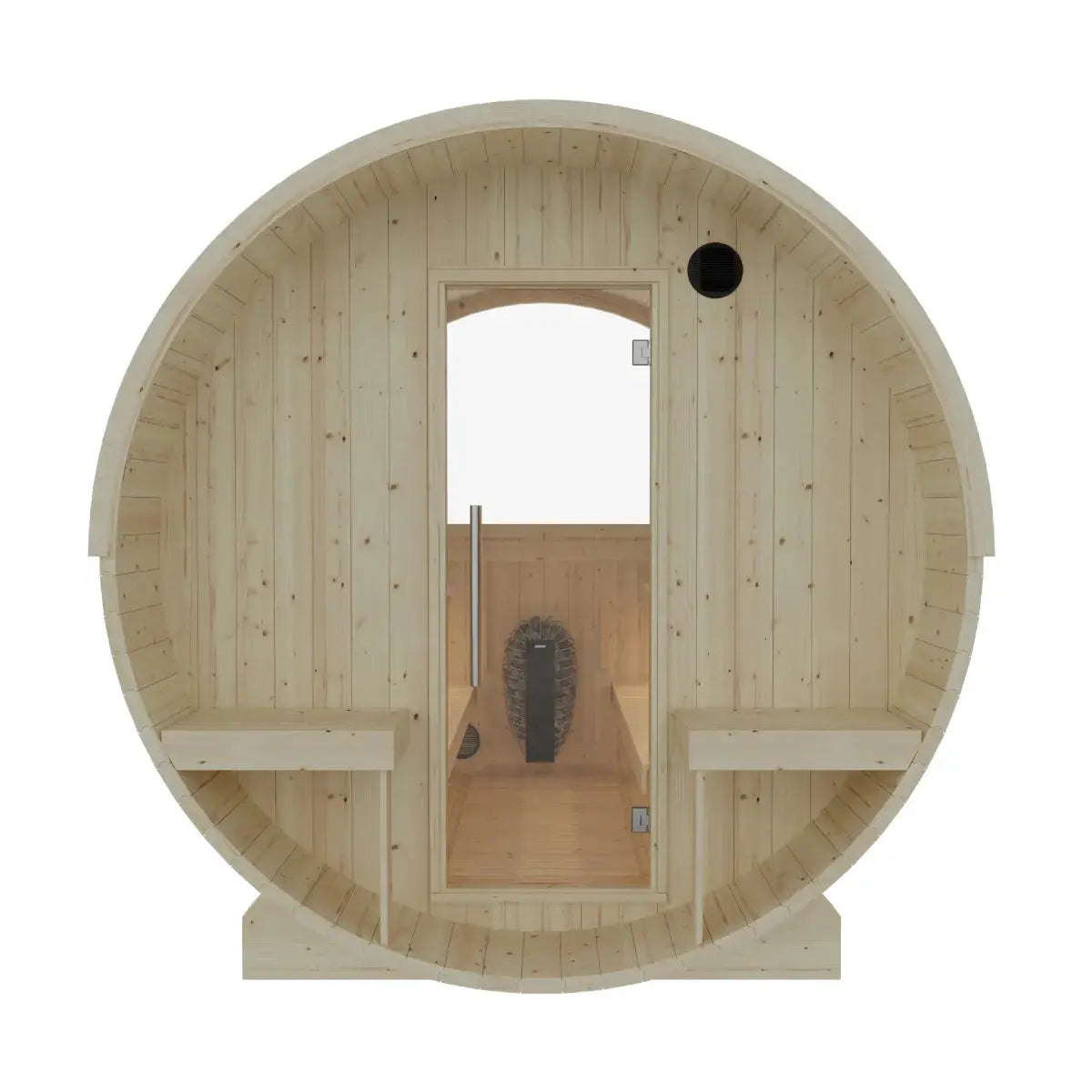 Helsinki Finnish Barrel Sauna with Terrace and WiFi Heater - Finnish Sauna Builders by Finnish Sauna Builders