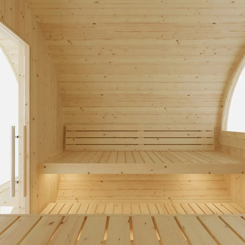 Helsinki Finnish Barrel Sauna with Terrace and WiFi Heater - Finnish Sauna Builders by Finnish Sauna Builders
