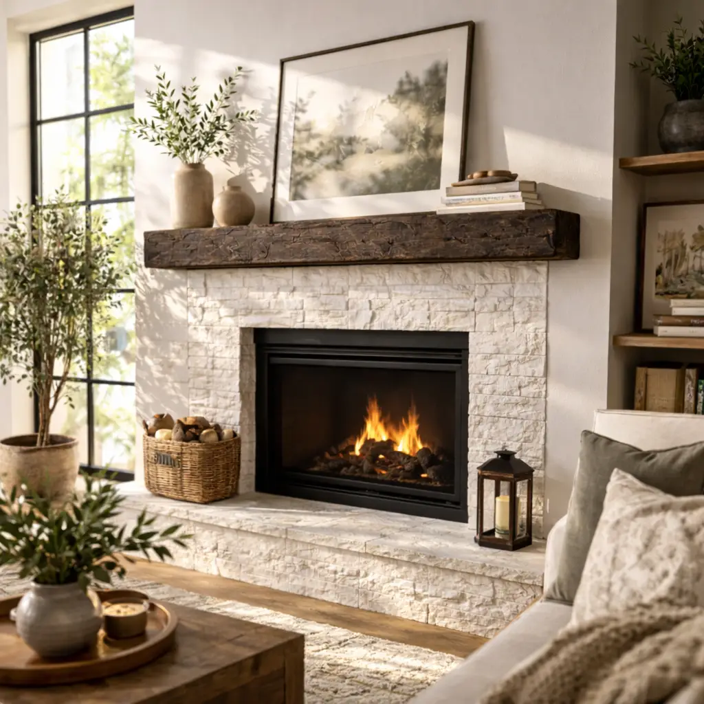 Rough Hewn Poplar Fireplace Mantel Shelf by Dogberrycollections