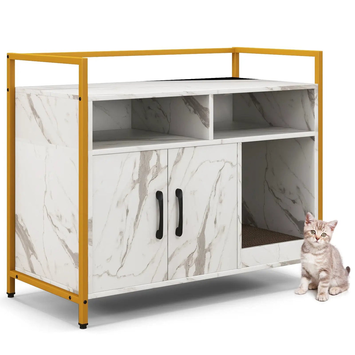 Hidden Cat Washroom with Double Doors and Scratch Cardboard by DirectDeals