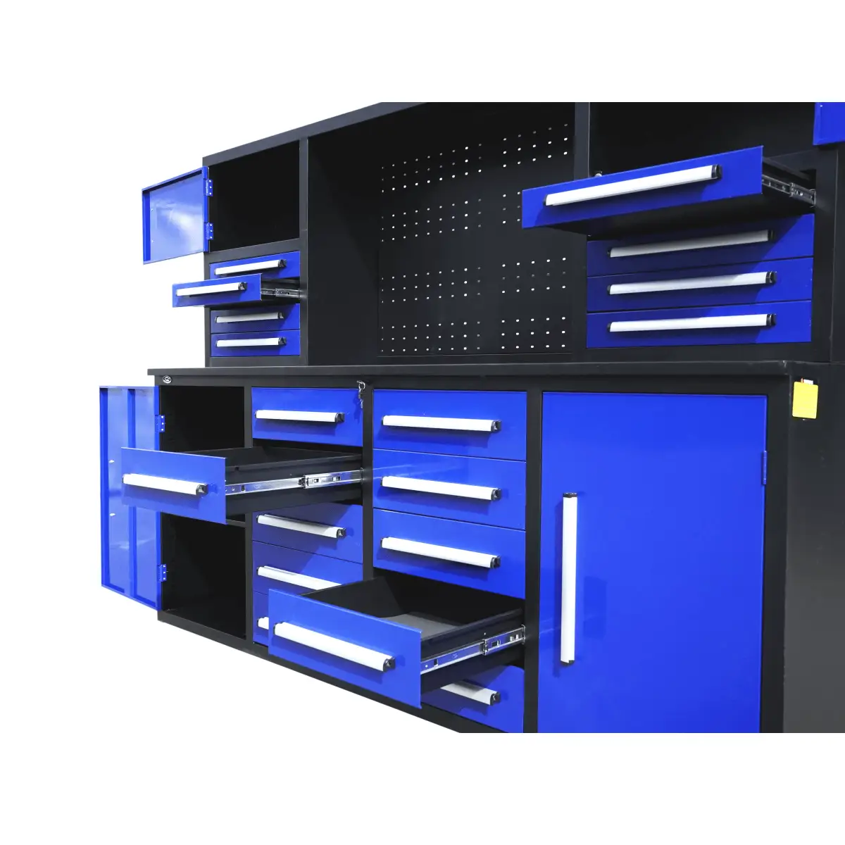 7 ft Garage Workbench Cabinet (18 Drawers & 4 Cabinets & Pegboard) by Chery Industrial