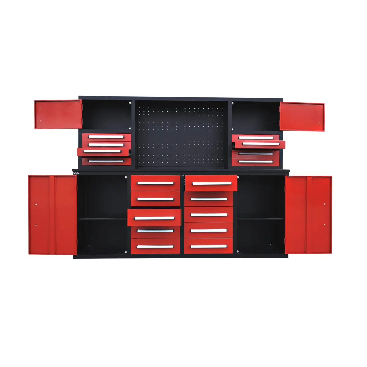 7 ft Garage Workbench Cabinet (18 Drawers & 4 Cabinets & Pegboard) by Chery Industrial