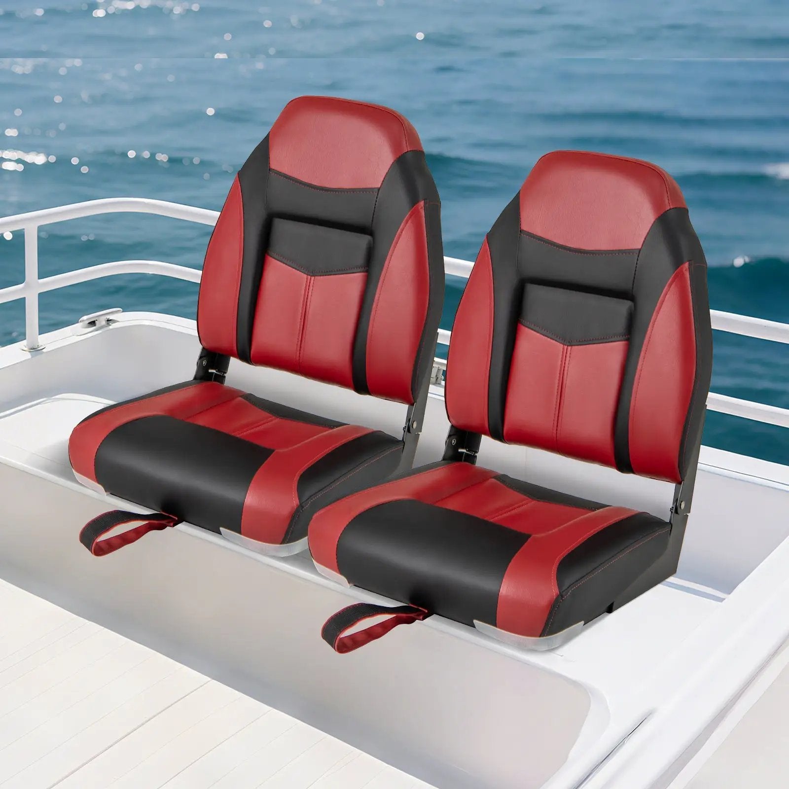 High Back Folding Boat Seat Set with Sponge Cushion-1 Piece by DirectDeals