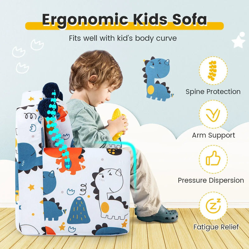 High-density Padding Kids Sofa with Armrest and Extra Pilow by DirectDeals