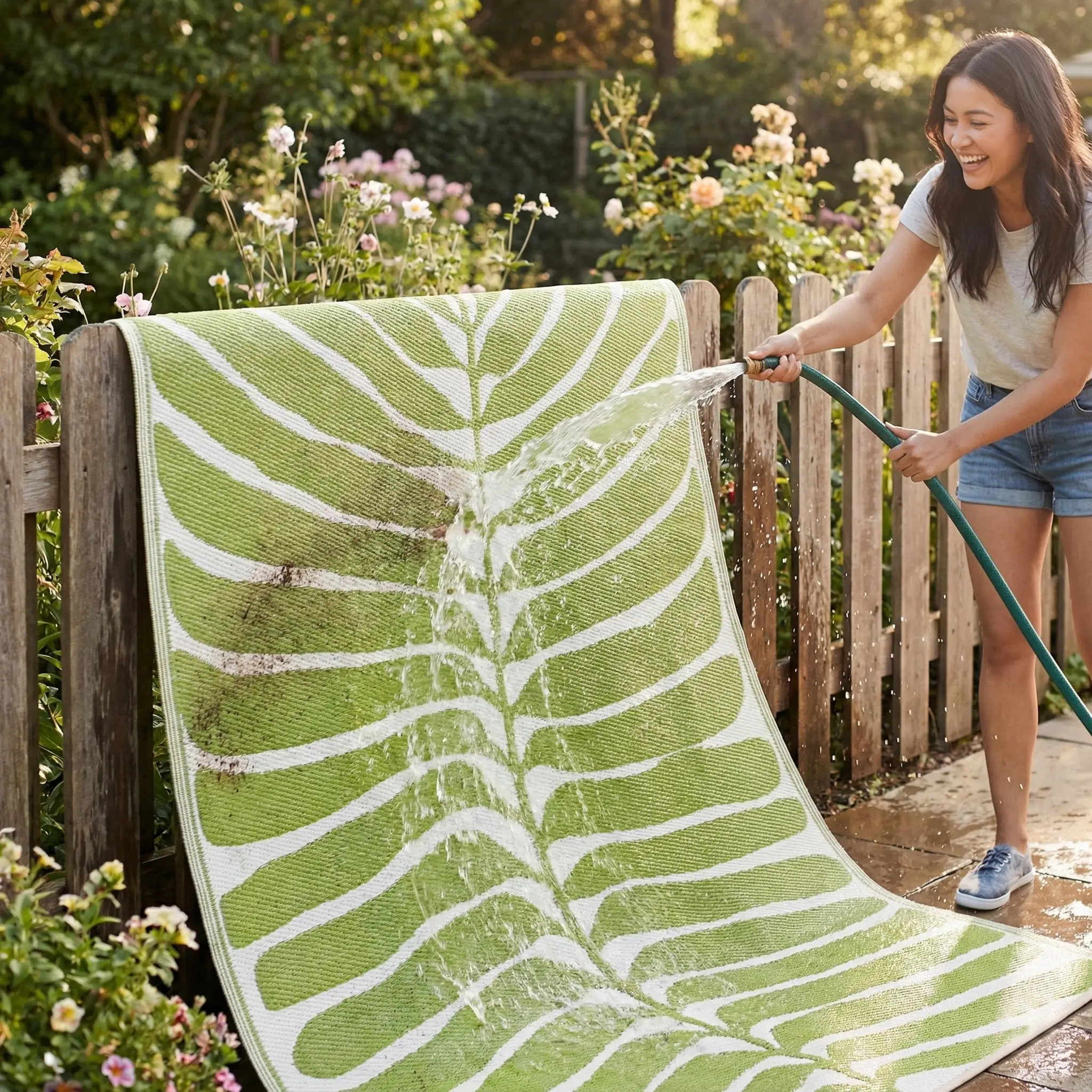Hilo - Green Outdoor Rug for Patio by Fab Habitat