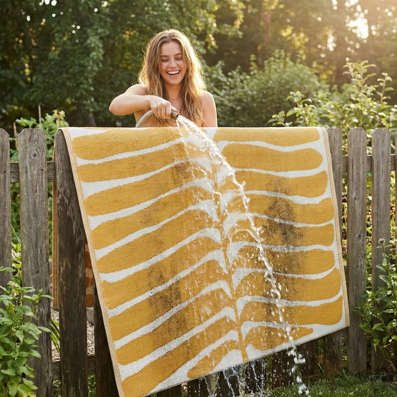 Hilo - Honey Outdoor Rug for Patio by Fab Habitat