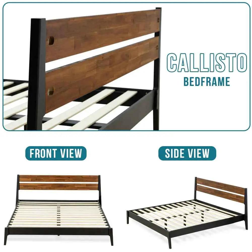 Callisto Solid Wood Bed Frame by Megsu