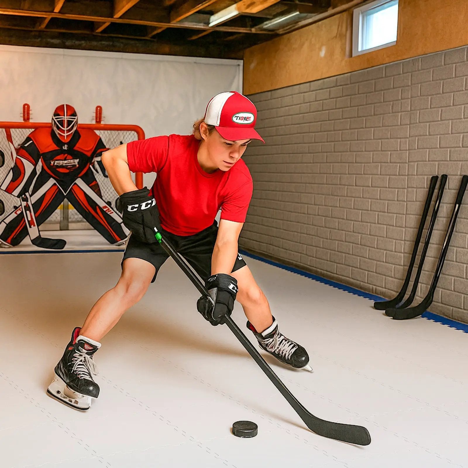 Hockey Flooring Tiles for Training Dryland Synthetic Ice Tiles Hockey Shooting Equipment by DirectDeals