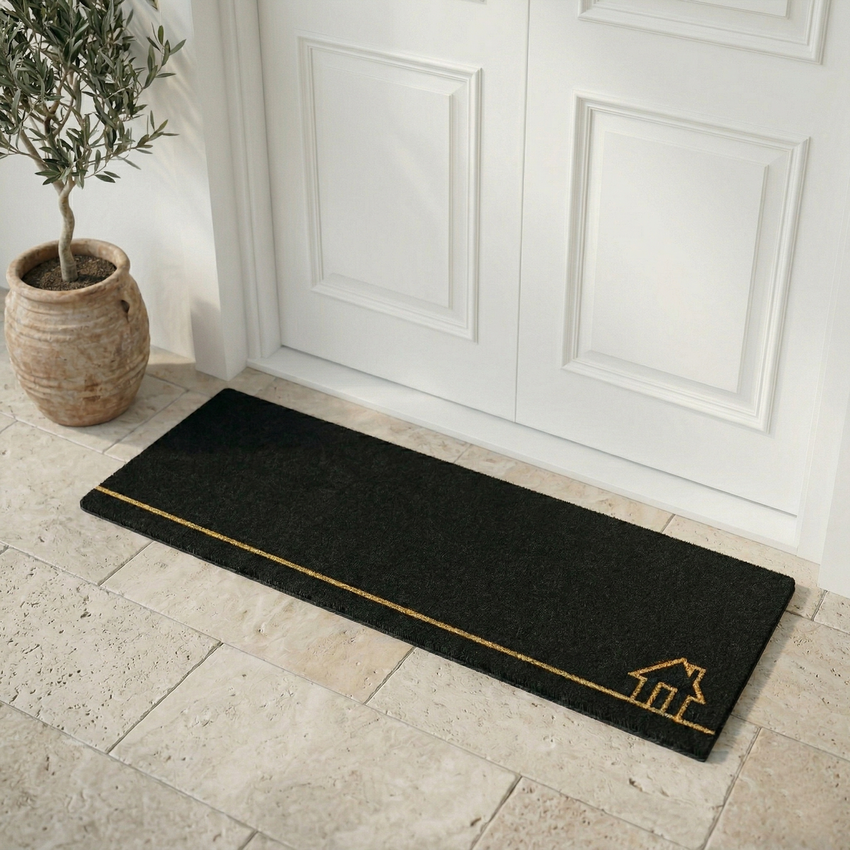 Home View - Black Coir Doormat, photo 6 of 13