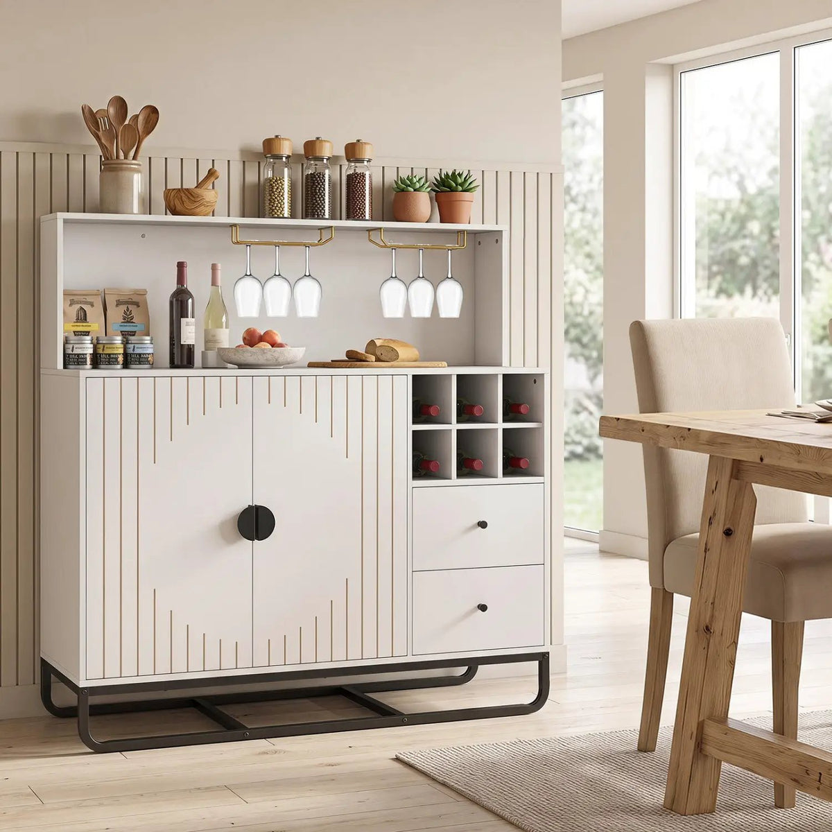 Bar Cabinet with Wine Rack and Glass Holder - 47" Wide by DirectDeals