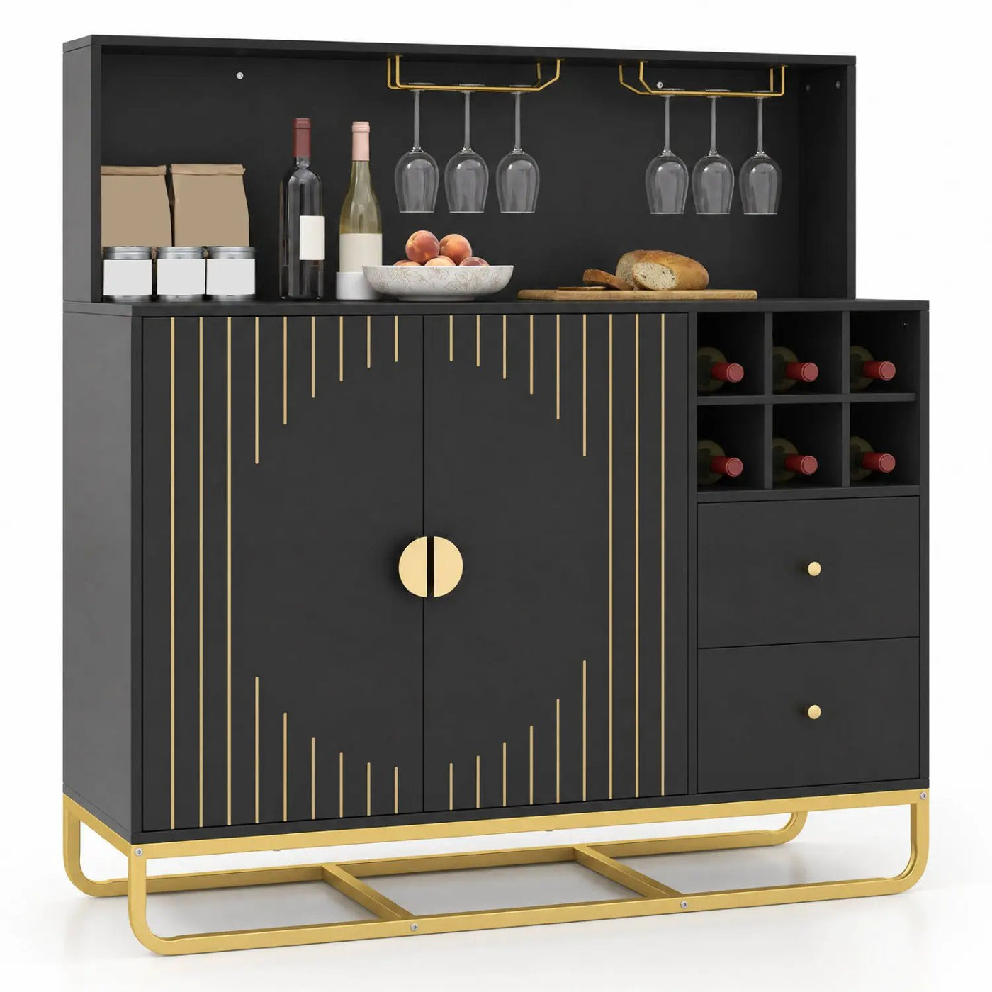 Bar Cabinet with Wine Rack and Glass Holder - 47" Wide by DirectDeals