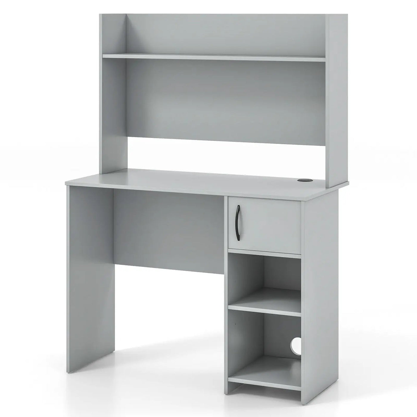 Home Office Desk with Raised Display Shelf and 2 Open Shelves by DirectDeals
