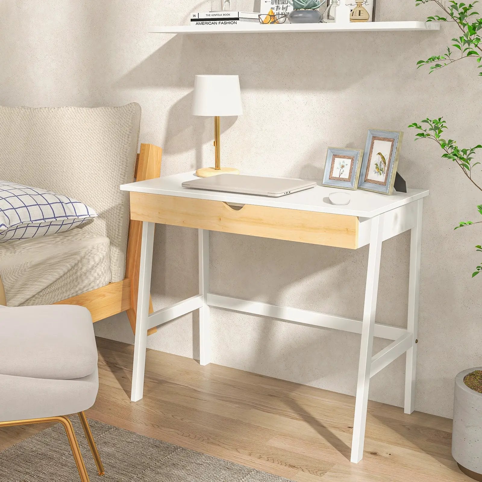 Wooden Computer Desk with Drawer for Home Office by DirectDeals